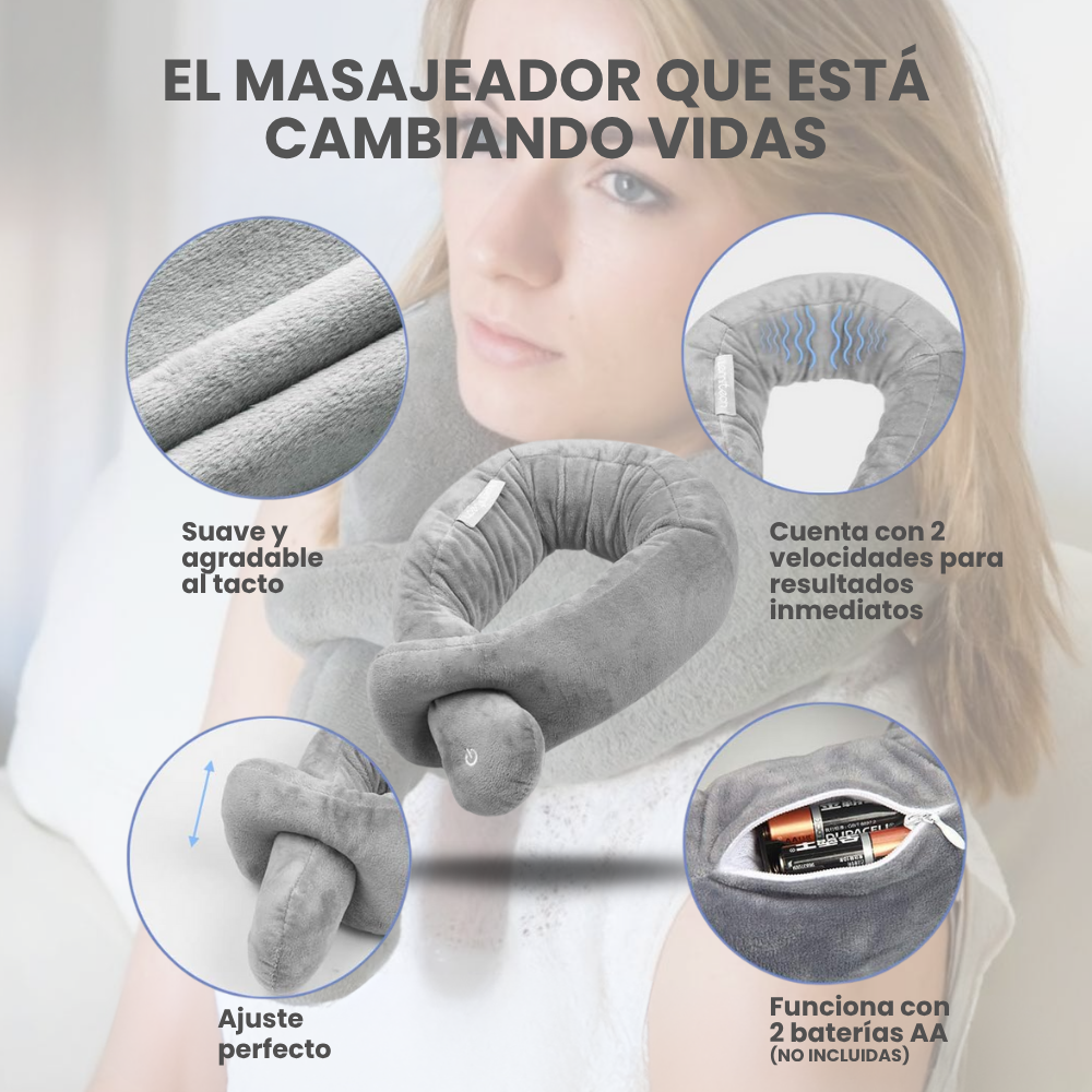 PILLOWPRO™ COJIN MASAJEADOR CERVICAL | DESPÍDETE DEL DOLOR Y RECUPERA TU BIENESTAR AL INSTANTE